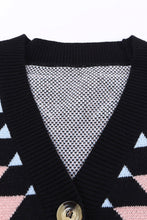 Load image into Gallery viewer, Geometric Button Down Dropped Shoulder Cardigan
