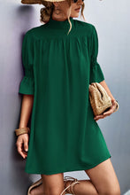 Load image into Gallery viewer, Frill Neck Flounce Sleeve Dress
