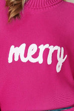 Load image into Gallery viewer, Merry Letter Embroidered High Neck Sweater
