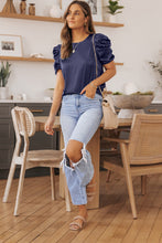 Load image into Gallery viewer, Puff Sleeve Round Neck Blouse
