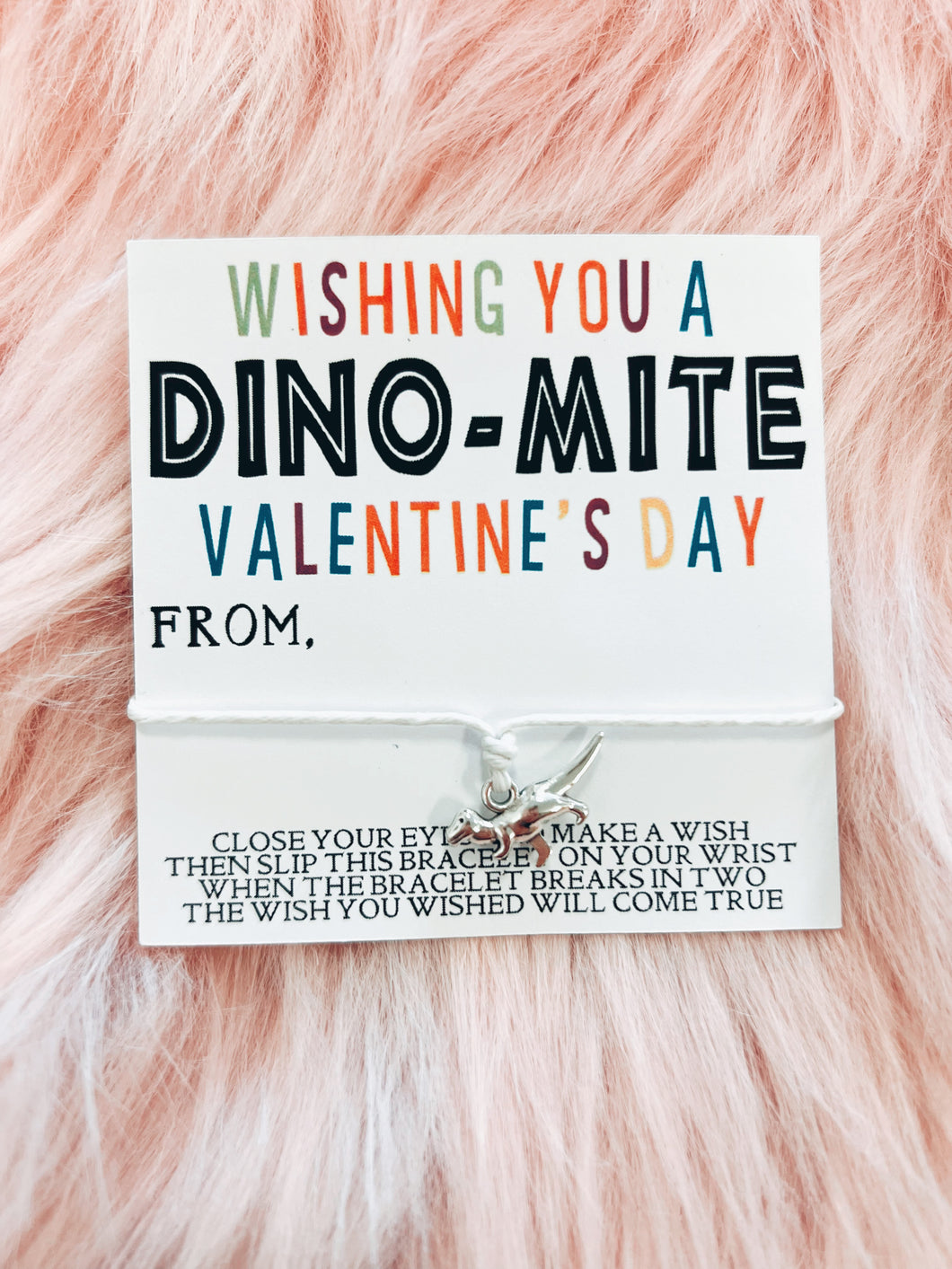 Valentines Day Kids Bracelet~ Dino