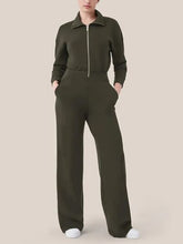 Load image into Gallery viewer, Zip Up Long Sleeve Jumpsuit with Pockets
