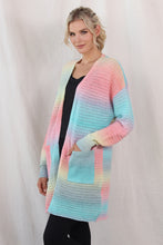 Load image into Gallery viewer, Gradient Dropped Shoulder Longline Cardigan
