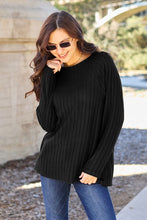 Load image into Gallery viewer, Basic Bae Full Size Ribbed Round Neck Long Sleeve Knit Top
