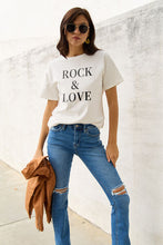 Load image into Gallery viewer, Simply Love Full Size ROCK ＆ LOVE Short Sleeve T-Shirt
