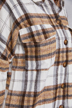 Load image into Gallery viewer, Plaid Button Up Dropped Shoulder Outerwear
