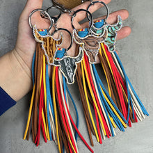 Load image into Gallery viewer, Rhinestone Bull Keychain with Tassel

