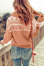 Load image into Gallery viewer, Zip-Up Mock Neck Dropped Shoulder Pullover Sweater
