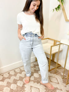 Zenana Wide Leg White Wash Jeans