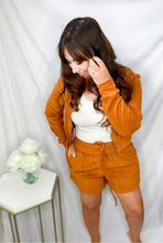 Load image into Gallery viewer, Almond Loop Terry Zip Up Cropped Hoodie &amp; Shorts Set
