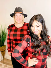 Load image into Gallery viewer, Plaid Tidings Ruffle Sleeve Top
