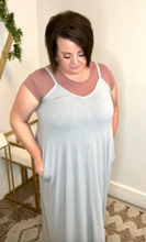 Load image into Gallery viewer, V-Neck Gray Maxi Dress
