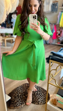 Load image into Gallery viewer, Emerald Sash Tie Dress

