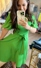 Load image into Gallery viewer, Emerald Sash Tie Dress
