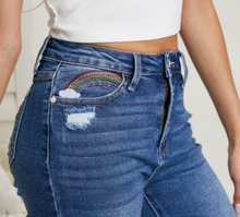 Load image into Gallery viewer, Judy Blue Rainbow Embroidered Jeans
