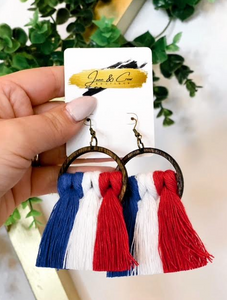 Patriotic Macrame Earrings
