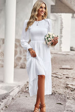 Load image into Gallery viewer, Smocked Round Neck Flounce Sleeve Midi Dress

