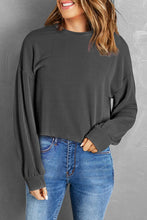 Load image into Gallery viewer, Round Neck Drop Shoulder Long Sleeve Top
