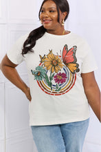 Load image into Gallery viewer, Simply Love Full Size Flower &amp; Butterfly Graphic Cotton Tee
