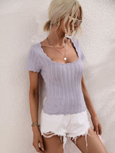 Load image into Gallery viewer, Scalloped Hem Square Neck Knit Top
