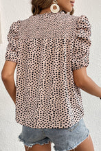 Load image into Gallery viewer, Printed Smocked Puff Sleeve Blouse
