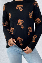 Load image into Gallery viewer, Graphic Mock Neck Dropped Shoulder Sweater
