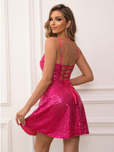 Load image into Gallery viewer, Sequin Tie Back Cami Dress
