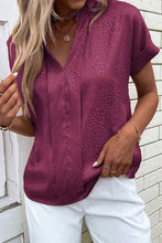 Load image into Gallery viewer, Notched Short Sleeve Blouse

