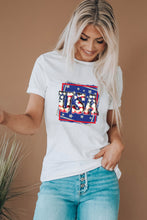 Load image into Gallery viewer, USA Graphic Round Neck Tee Shirt
