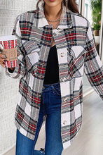 Load image into Gallery viewer, Plaid Pocketed Button Up Jacket
