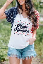 Load image into Gallery viewer, Stars and Stripes V-Neck Tee Shirt
