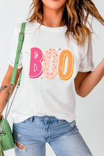 Load image into Gallery viewer, Round Neck Short Sleeve BOO Graphic T-Shirt
