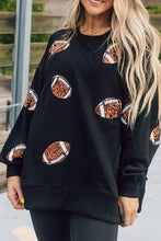 Load image into Gallery viewer, Football Sequin Patch Long Sleeve Sweatshirt
