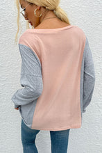 Load image into Gallery viewer, Color Block V-Neck Long Sleeve Blouse
