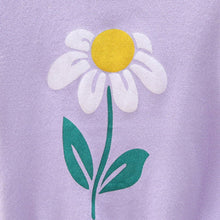 Load image into Gallery viewer, Flower Graphic Ribbed Trim Knit Top
